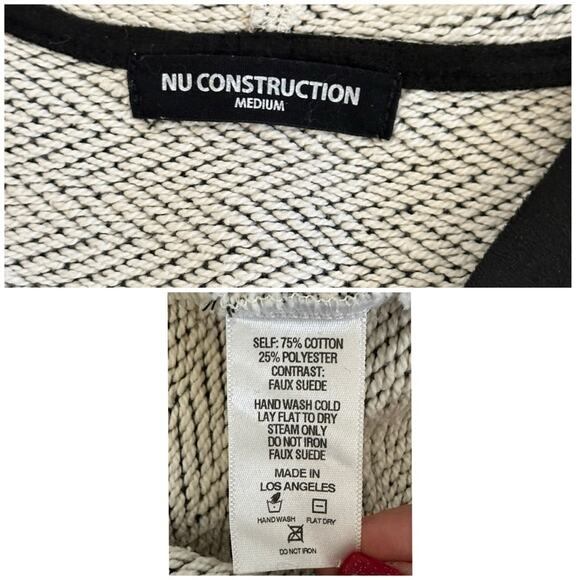 #T3 NU CONSTRUCTION Tweed Hooded Pullover SZ M $128 - Picture 10 of 10